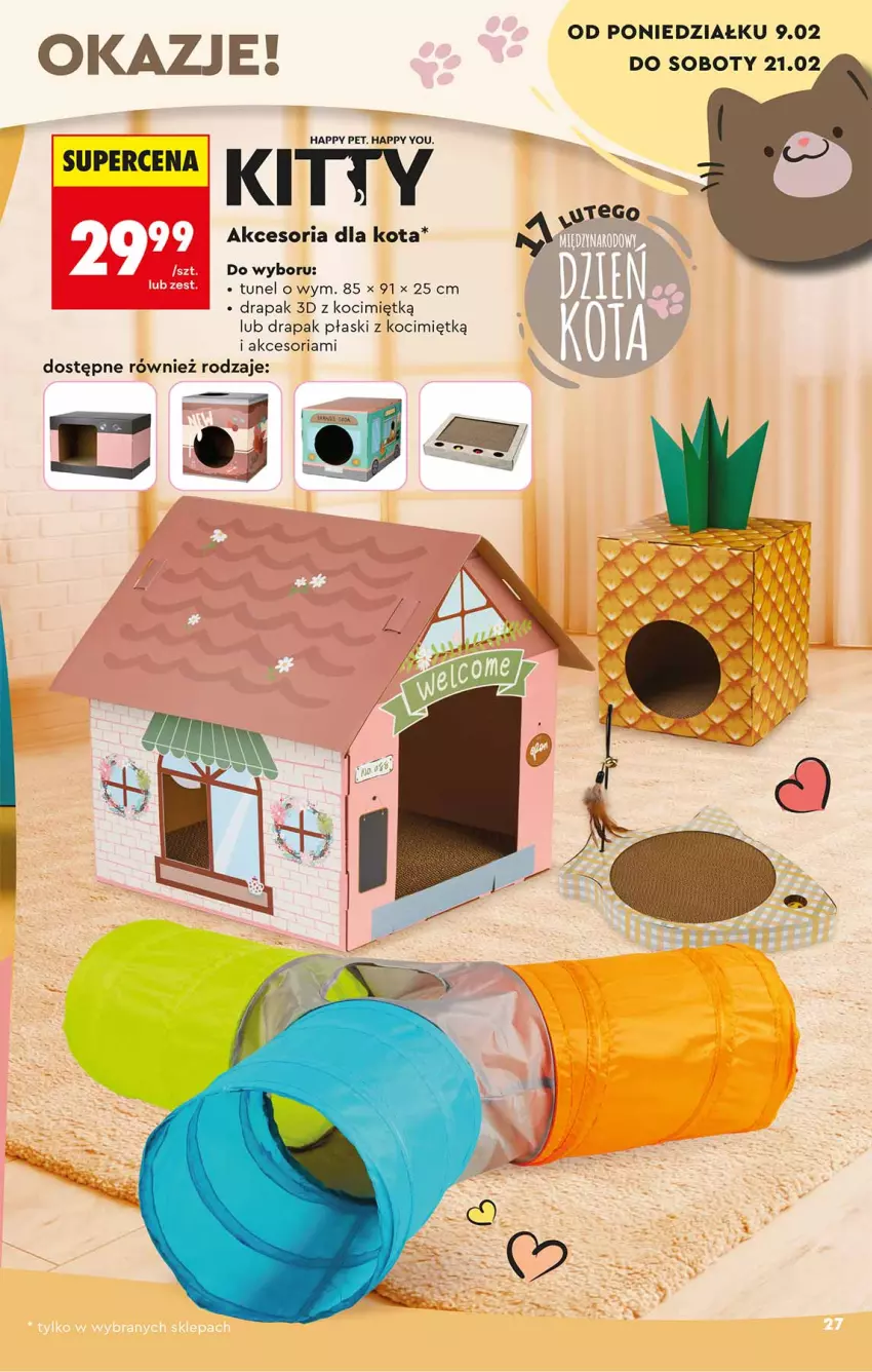 Gazetka promocyjna Biedronka - Okazje Tygodnia - ważna 07.02 do 21.02.2026 - strona 27 - produkty: Drapak, Koc, Tunel