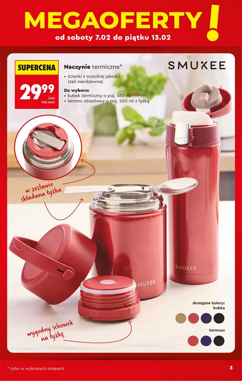 Gazetka promocyjna Biedronka - Okazje Tygodnia - ważna 07.02 do 21.02.2026 - strona 3 - produkty: Kubek, Kubek termiczny, Sok, Termos
