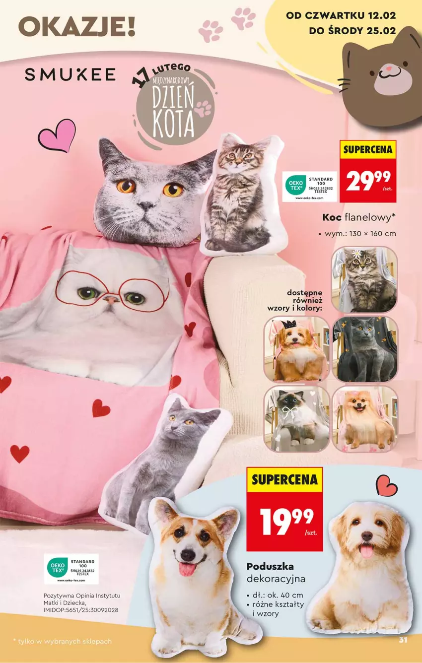 Gazetka promocyjna Biedronka - Okazje Tygodnia - ważna 07.02 do 21.02.2026 - strona 31 - produkty: Alcon, Koc, Poduszka, Poduszka dekoracyjna, Stek