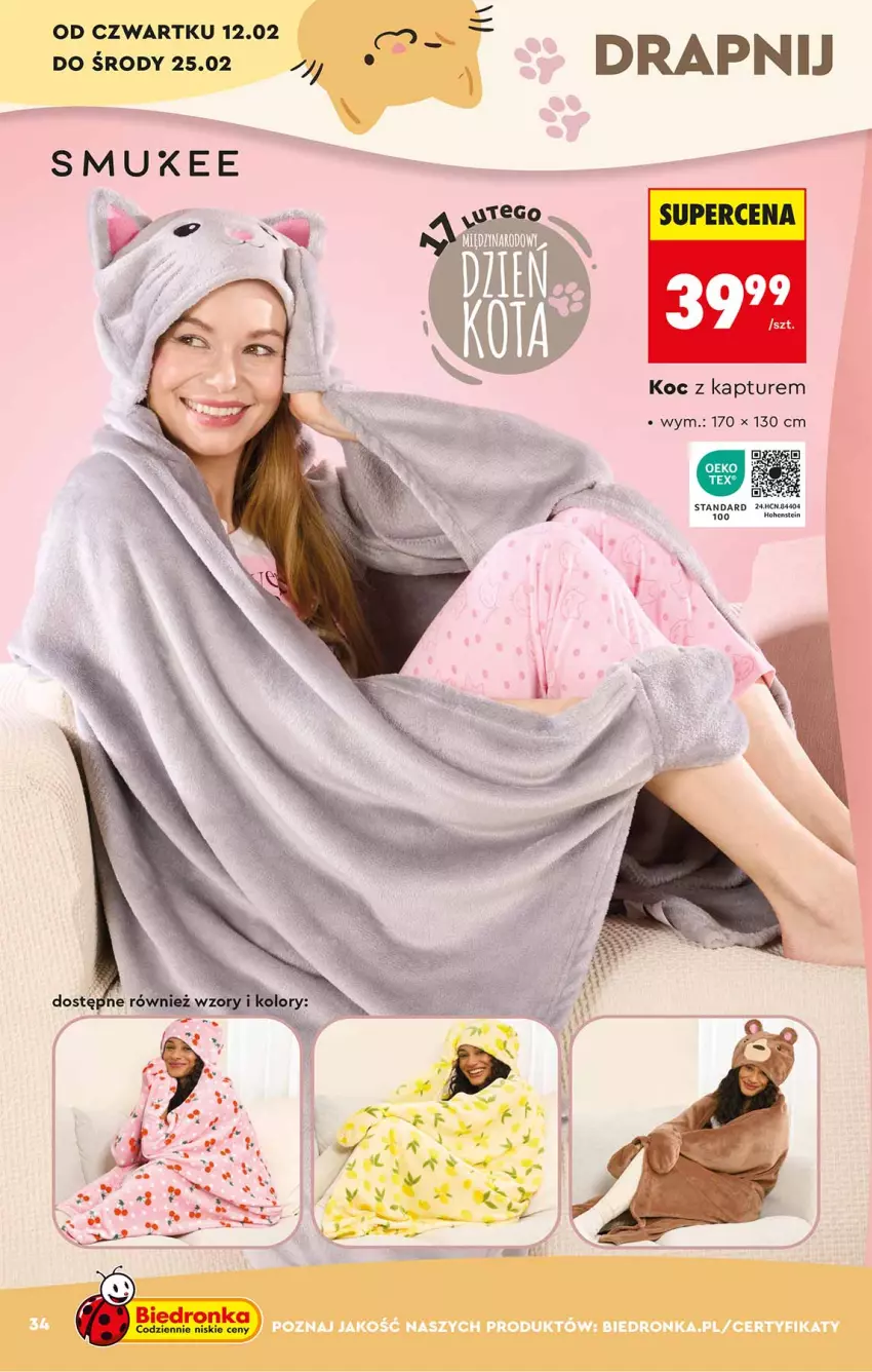 Gazetka promocyjna Biedronka - Okazje Tygodnia - ważna 07.02 do 21.02.2026 - strona 34 - produkty: Koc