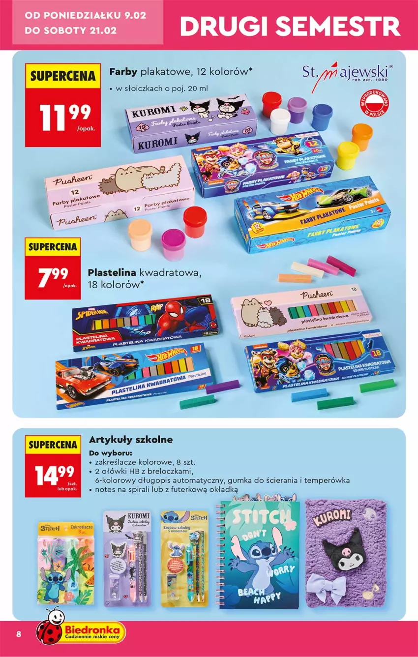 Gazetka promocyjna Biedronka - Okazje Tygodnia - ważna 07.02 do 21.02.2026 - strona 8 - produkty: Długopis, Fa, Plastelina