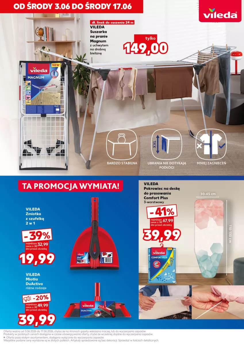 Gazetka promocyjna Kaufland - Kaufland - ważna 03.06 do 17.06.2026 - strona 3 - produkty: Miotła, Pokrowiec, Pokrowiec na deskę, Suszarka, Vileda