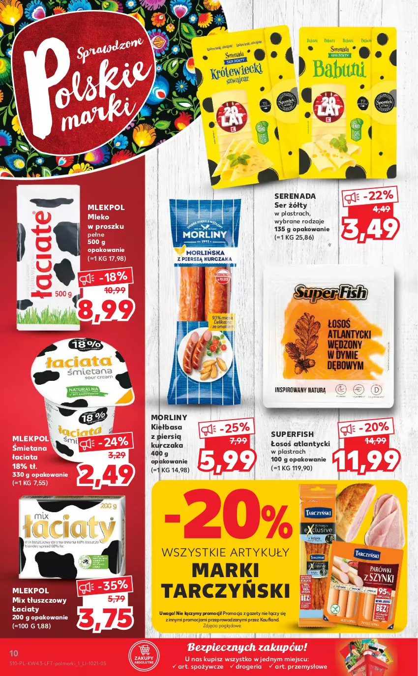 Gazetka promocyjna Kaufland - OFERTA TYGODNIA - ważna 28.10 do 03.11.2021 - strona 10 - produkty: Kiełbasa, Kurczak, Mleko, Mleko w proszku, Morliny, Olma, Piec, Ser, Tarczyński, Waga