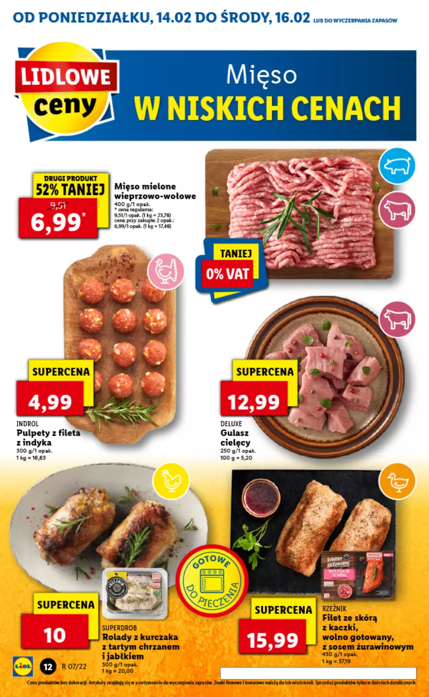 Gazetka promocyjna Lidl - GAZETKA - ważna 14.02 do 16.02.2022 - strona 12 - produkty: Chrzan, Kurczak, Mus, Pulpety, Sos, Wino