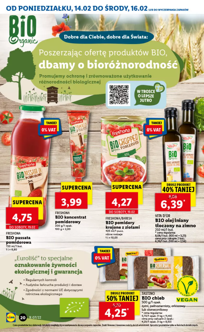 Gazetka promocyjna Lidl - GAZETKA - ważna 14.02 do 16.02.2022 - strona 20 - produkty: Chleb, Olej, Pomidory