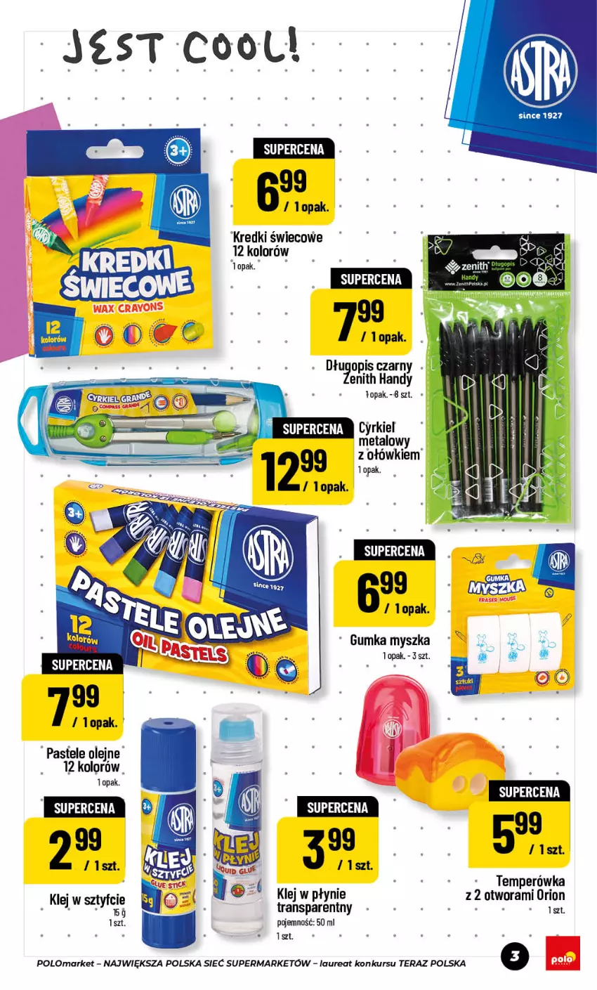 Gazetka promocyjna PoloMarket - Back to school - ważna 24.07 do 10.09.2026 - strona 3 - produkty: Długopis, Gra, Laur, Mysz, Olej, Pastele olejne, Tera
