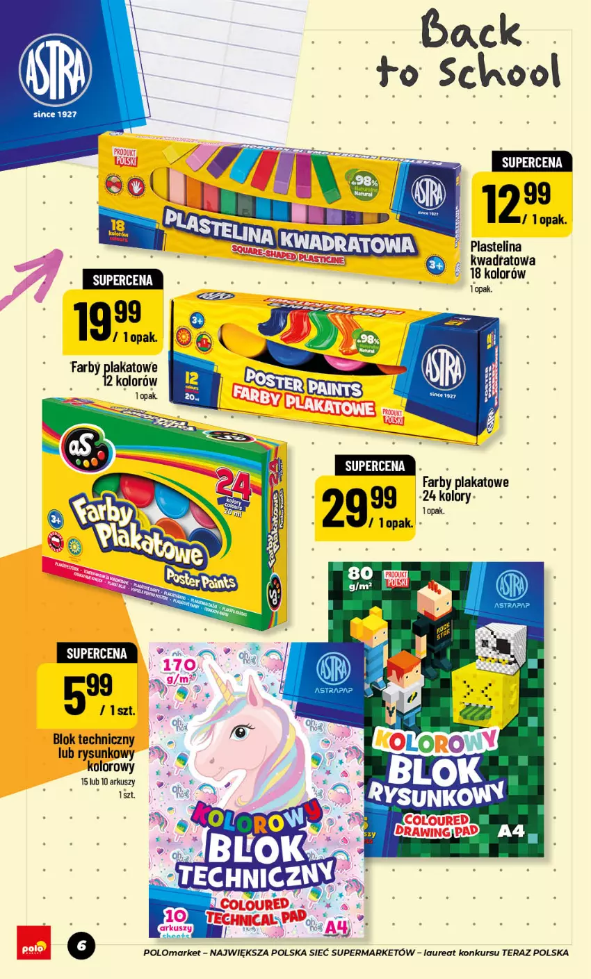 Gazetka promocyjna PoloMarket - Back to school - ważna 24.07 do 10.09.2026 - strona 6 - produkty: Fa, Laur, Plastelina, Tera