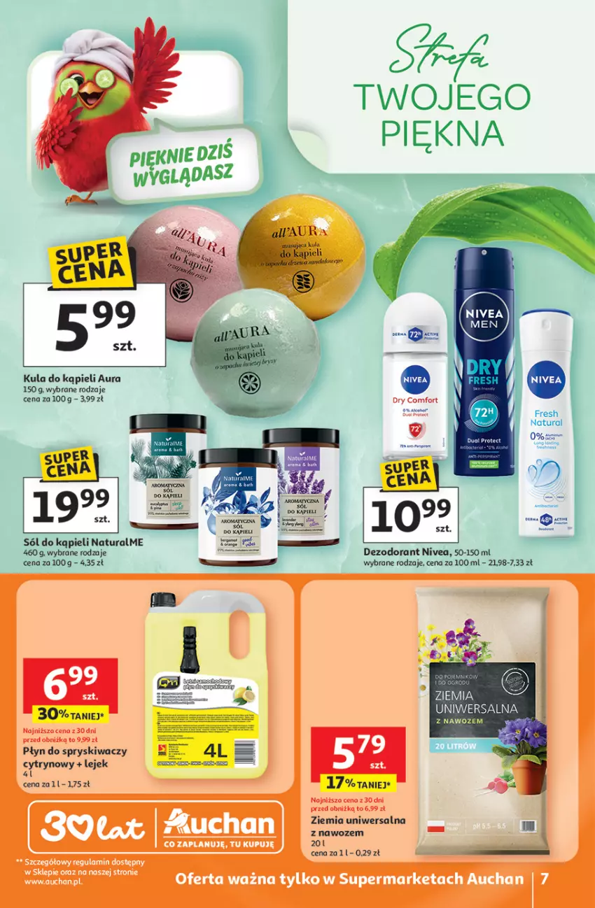 Gazetka promocyjna Auchan - 30 Lat Supermarket - ważna 26.02 do 04.03.2026 - strona 7 - produkty: Dezodorant, Kula do kąpieli, Nivea, Płyn do spryskiwaczy