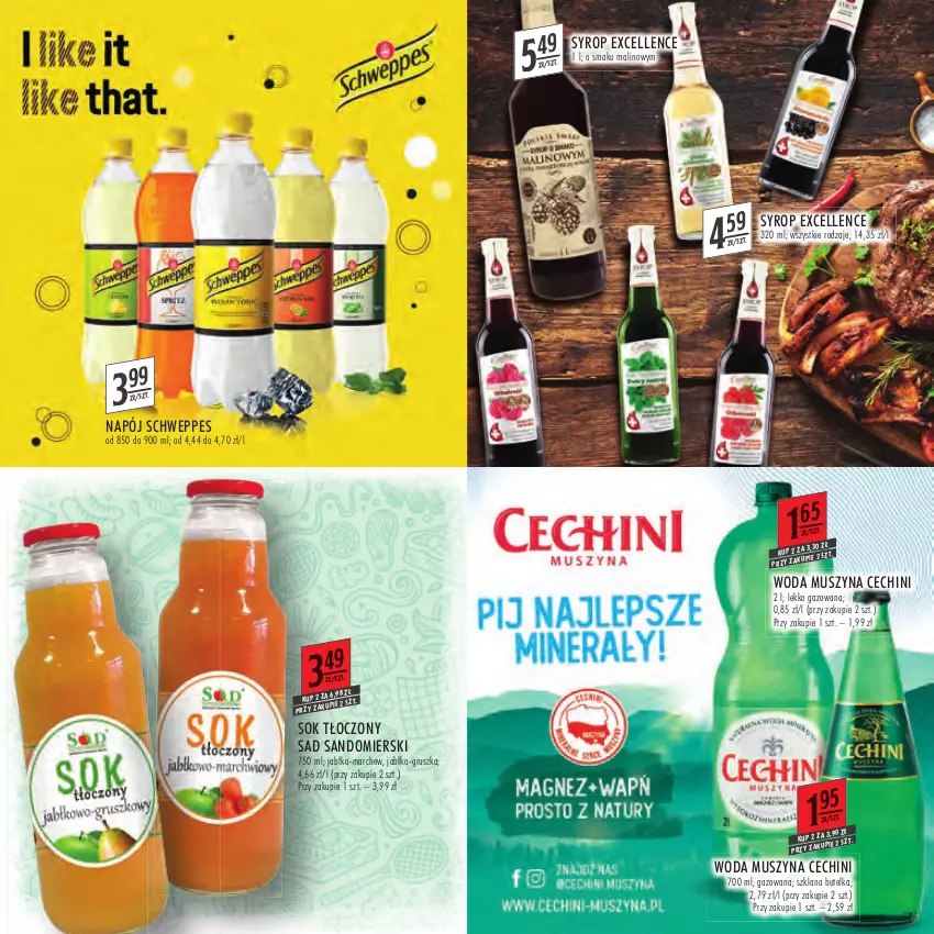 Gazetka promocyjna Stokrotka - Katalog łap okazję - ważna 14.07 do 27.07.2022 - strona 17 - produkty: LANA, Mus, Napój, Schweppes, Sok, Syrop, Szyna, Woda