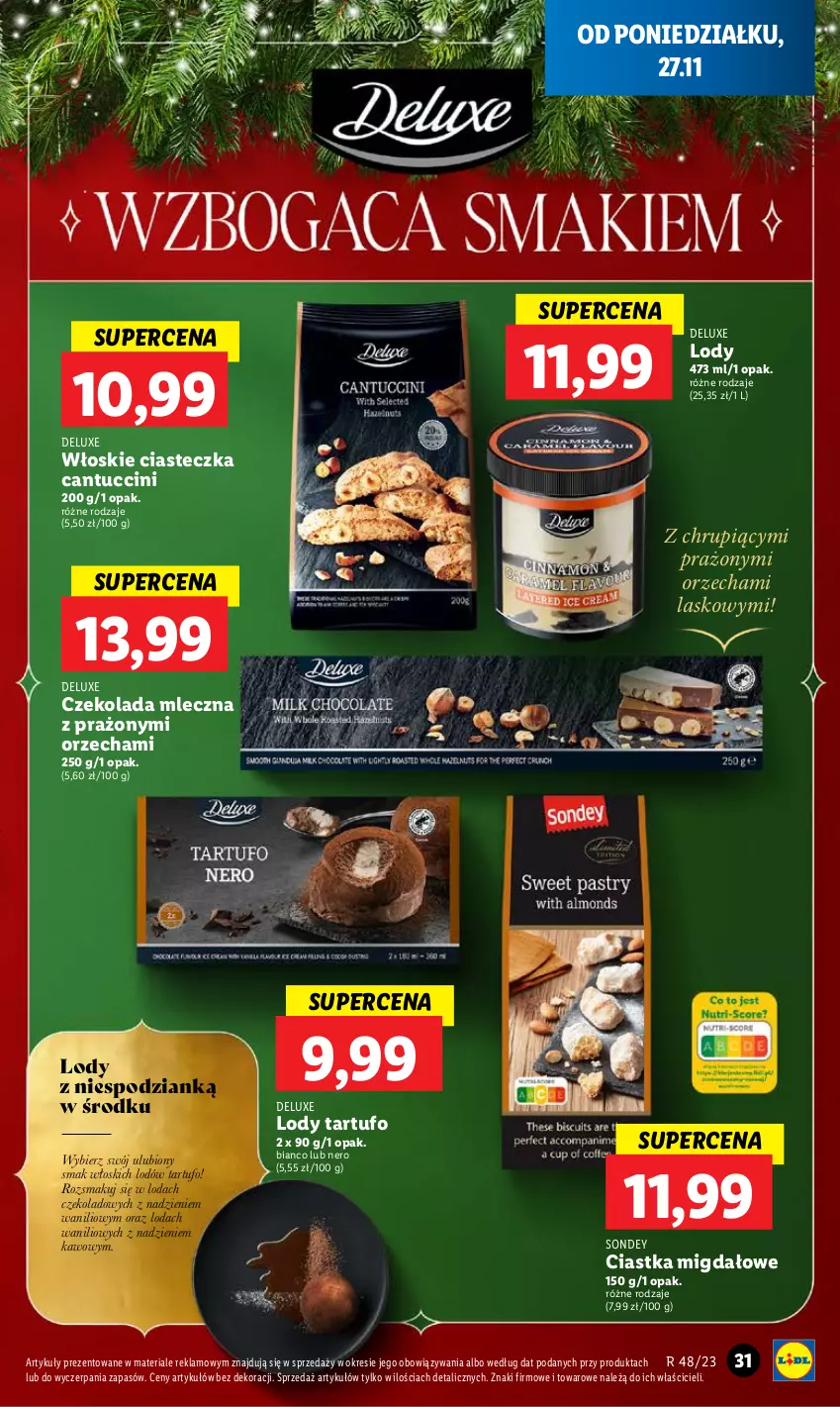 Gazetka promocyjna Lidl - GAZETKA - ważna 27.11 do 29.11.2023 - strona 43 - produkty: Ciastka, Czekolada, Czekolada mleczna, Lody