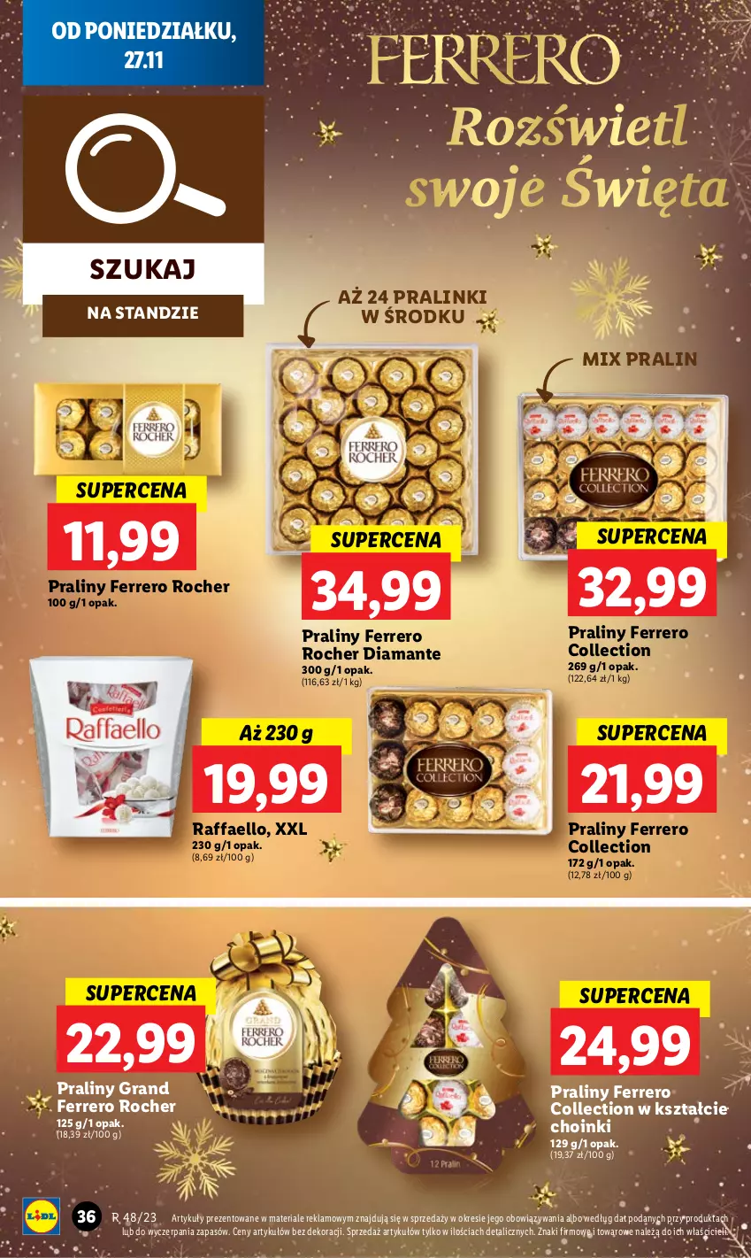 Gazetka promocyjna Lidl - GAZETKA - ważna 27.11 do 29.11.2023 - strona 48 - produkty: Diamant, Fa, Ferrero, Ferrero Rocher, Gra, Praliny, Raffaello