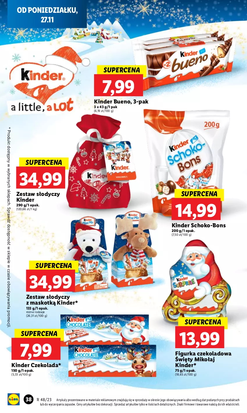 Gazetka promocyjna Lidl - GAZETKA - ważna 27.11 do 29.11.2023 - strona 50 - produkty: Czekolada, Kinder, Kinder Bueno