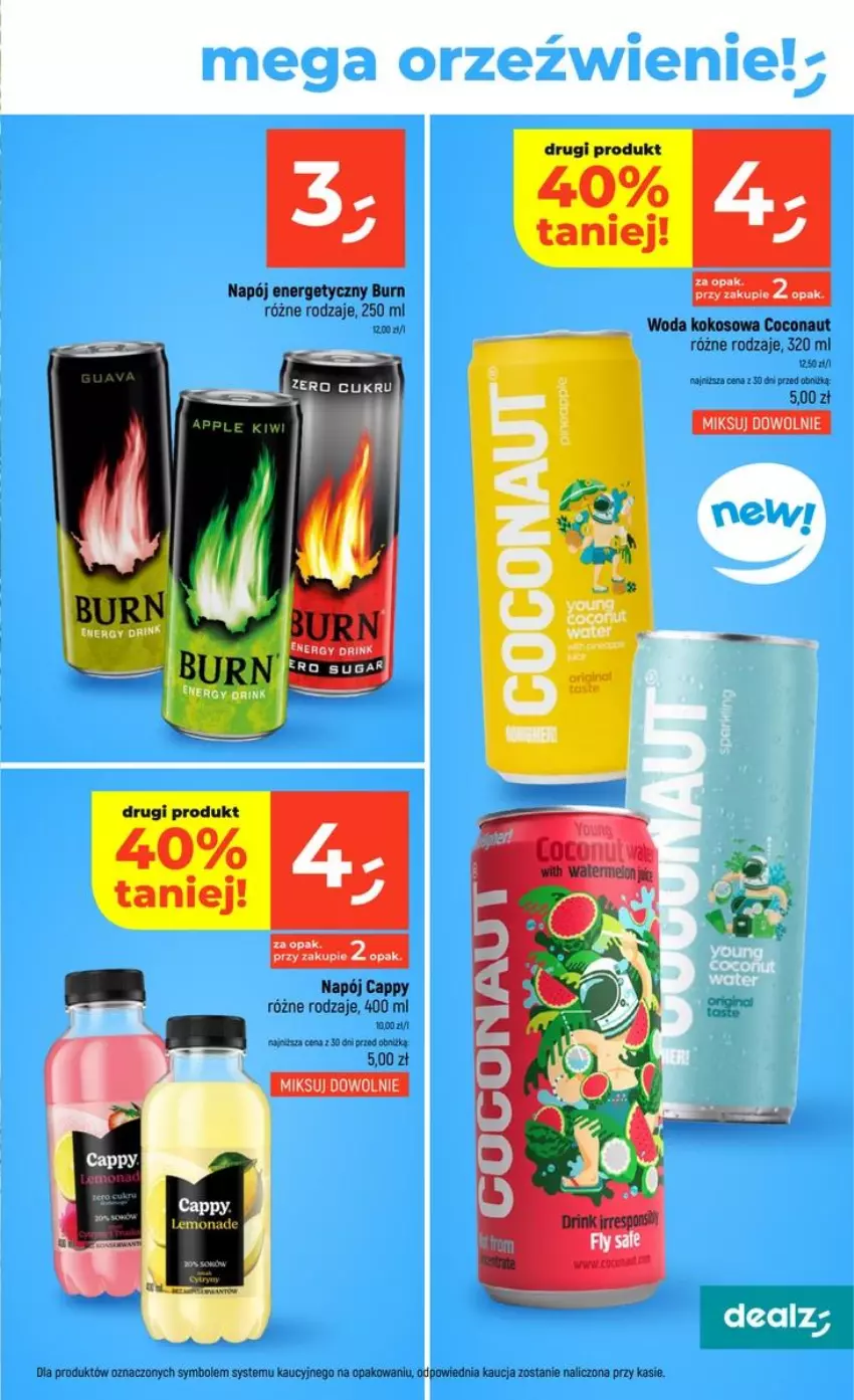 Gazetka promocyjna Dealz - NOWA GAZETKA - ważna 02.07 do 08.07.2026 - strona 17 - produkty: Cappy, Kiwi, Kokos, Napój, Napój energetyczny, Woda