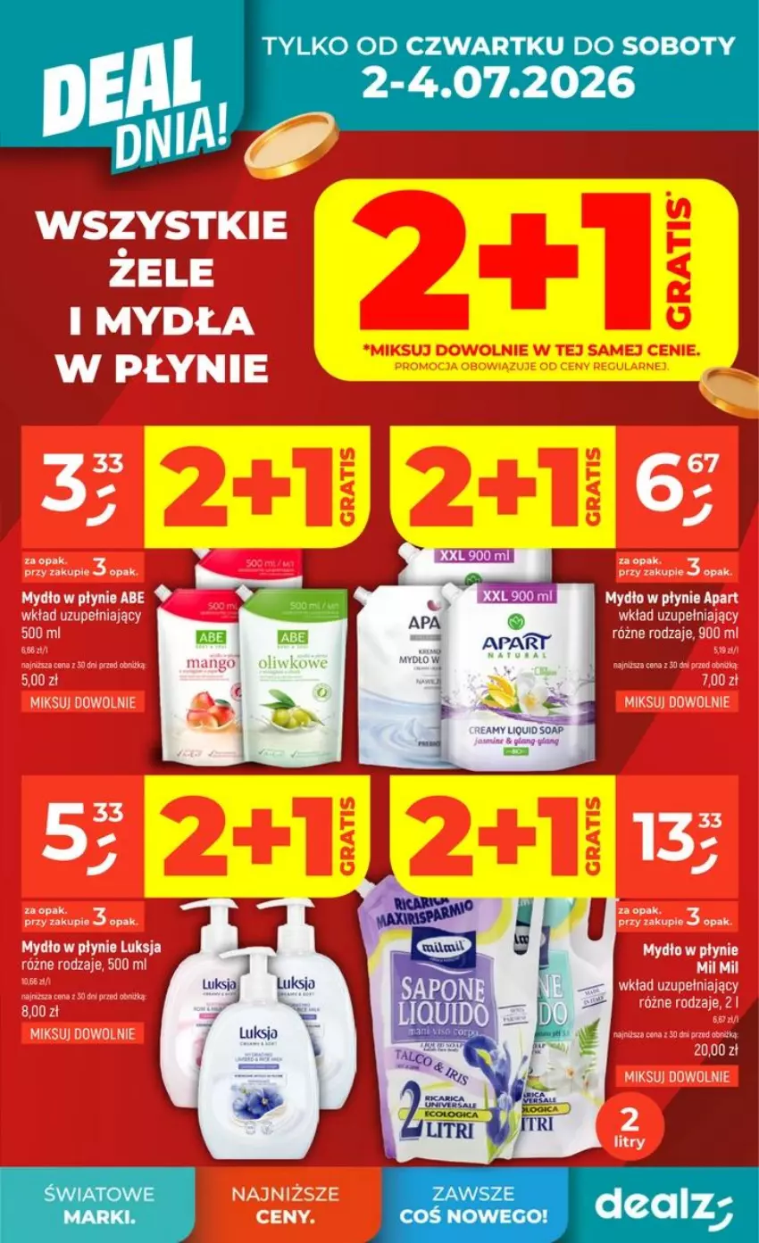 Gazetka promocyjna Dealz - NOWA GAZETKA - ważna 02.07 do 08.07.2026 - strona 5 - produkty: Fa, Luksja, Mydło, Mydło w płynie
