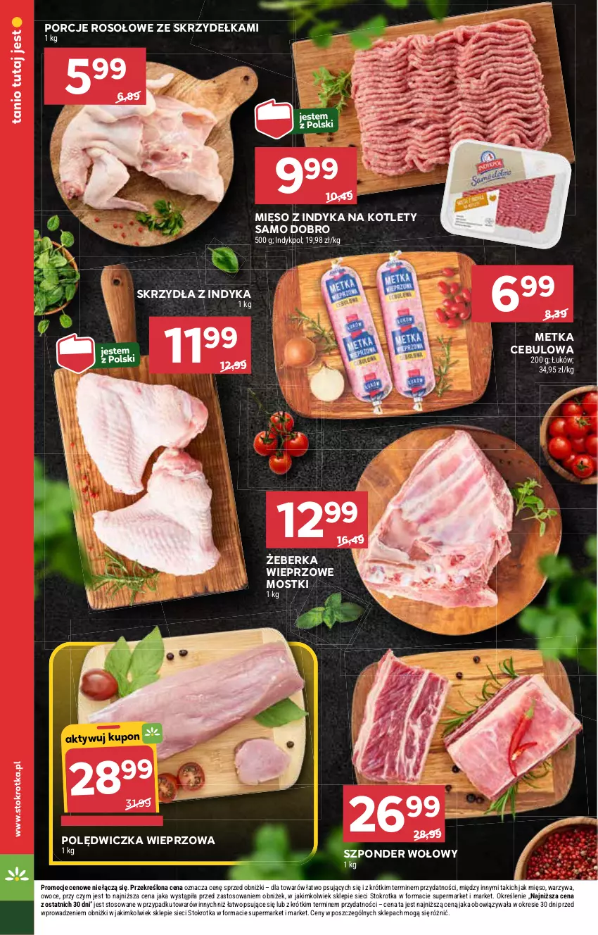 Gazetka promocyjna Stokrotka - Supermarket - ważna 16.01 do 22.01.2025 - strona 12 - produkty: Kotlet, Mięso, Mięso z indyka, Owoce, Polędwiczka wieprzowa, Por, Szponder wołowy, Warzywa