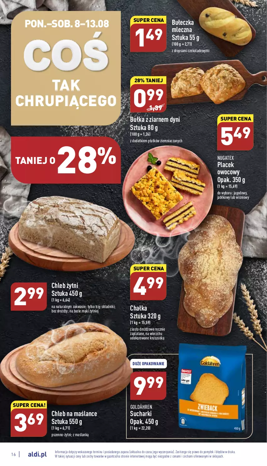 Gazetka promocyjna Aldi - Katalog spożywczy - ważna 08.08 do 13.08.2022 - strona 16 - produkty: Bułka, Chleb