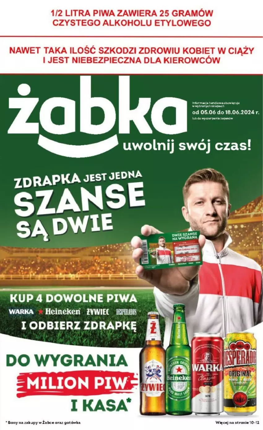 Gazetka promocyjna Żabka - ważna 05.06 do 18.06.2024 - strona 1 - produkty: Gra, Heineken, Piwa, Warka