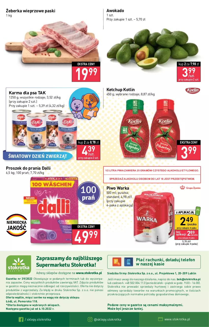 Gazetka promocyjna Stokrotka - Supermarket - ważna 29.09 do 05.10.2022 - strona 16 - produkty: Dres, Gra, JBL, Ketchup, Kotlin, O nas, Piwa, Piwo, Proszek do prania, Ser, Telefon, Wagi, Warka