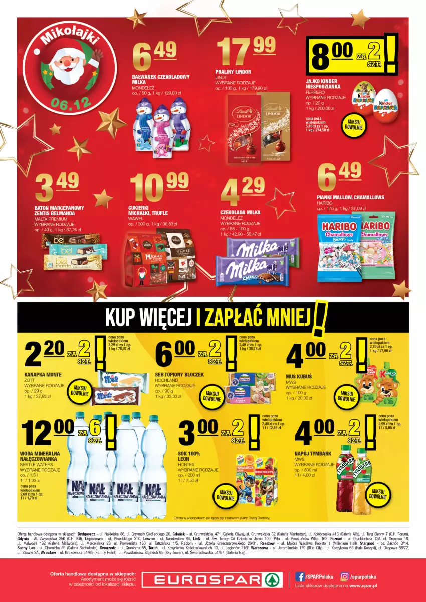 Gazetka promocyjna Spar - EuroSpar - ważna 01.12 do 11.12.2024 - strona 8 - produkty: Dzieci, Fa, Gra, Hortex, Kosz, Kubuś, Leon, Monte, Mus, Nałęczowianka, Napój, Oliwa, Rum, Sok, Tymbark, Woda, Woda mineralna