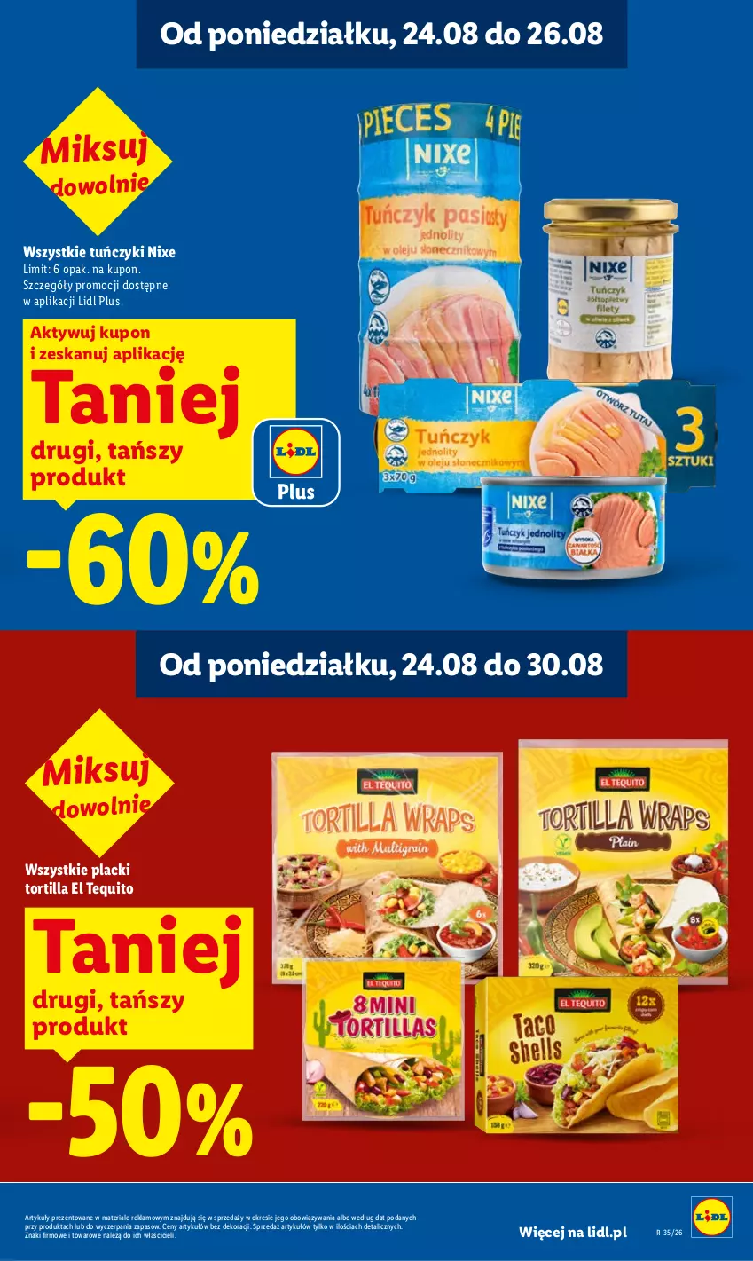 Gazetka promocyjna Lidl - Gazetka ważna od 24.08 do 26.08 - ważna 24.08 do 26.08.2026 - strona 13 - produkty: Lack, Tortilla, Tuńczyk