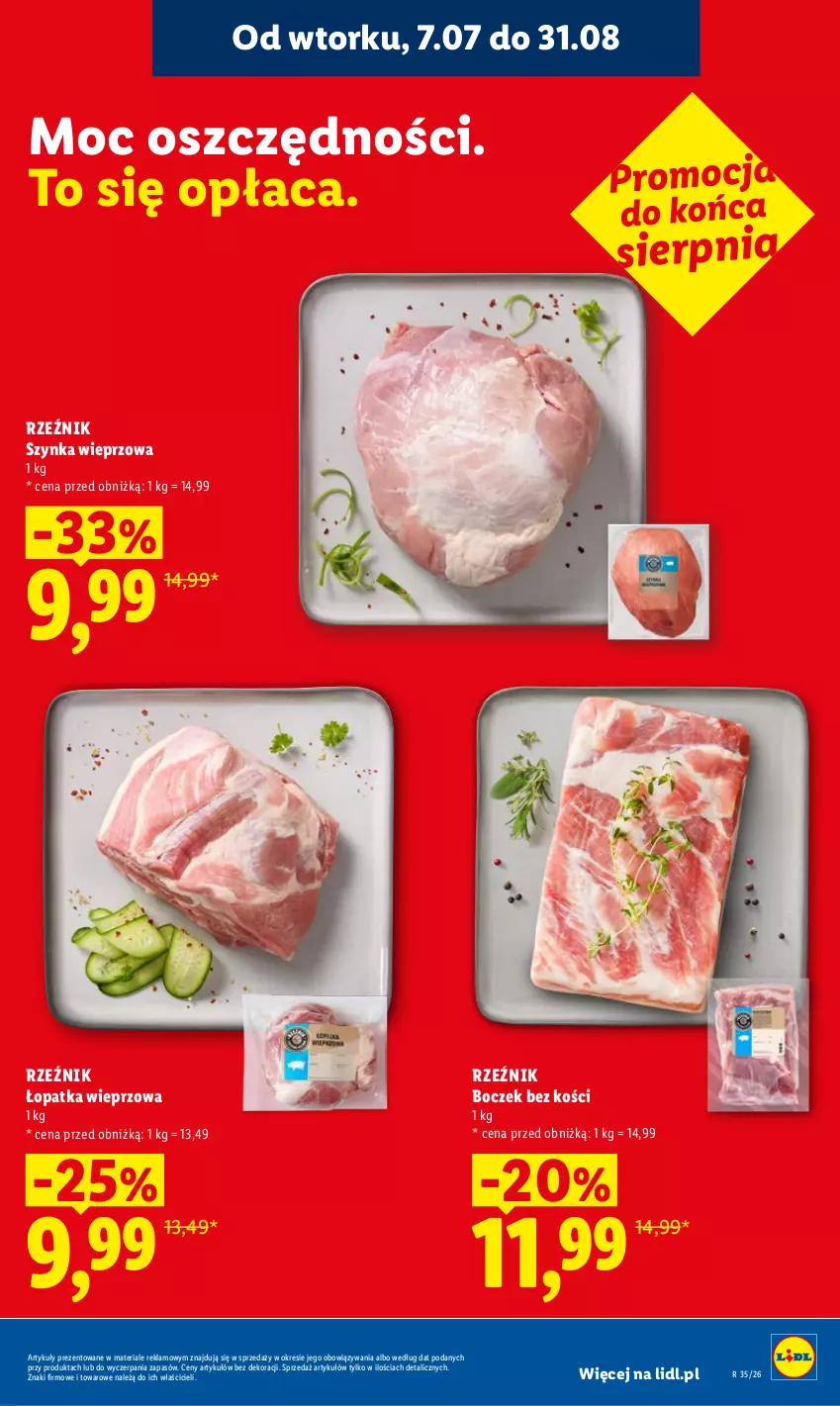 Gazetka promocyjna Lidl - Gazetka ważna od 24.08 do 26.08 - ważna 24.08 do 26.08.2026 - strona 15 - produkty: Boczek, Boczek bez kości, Szynka, Szynka wieprzowa