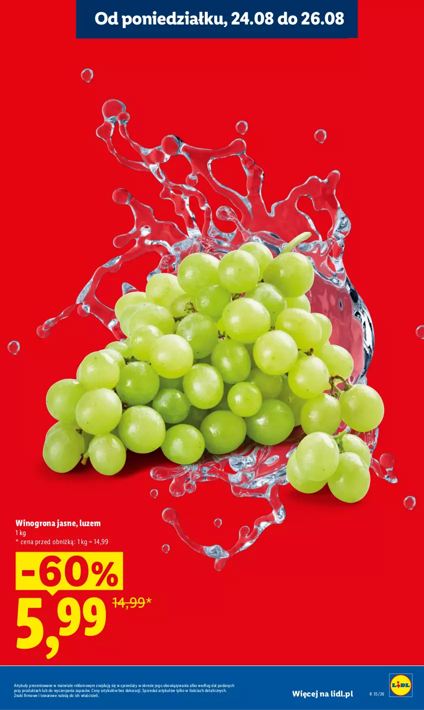 Gazetka promocyjna Lidl - Gazetka ważna od 24.08 do 26.08 - ważna 24.08 do 26.08.2026 - strona 17 - produkty: Wino, Winogrona
