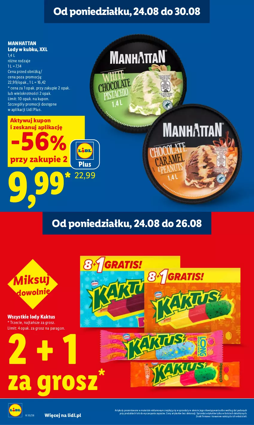 Gazetka promocyjna Lidl - Gazetka ważna od 24.08 do 26.08 - ważna 24.08 do 26.08.2026 - strona 20 - produkty: Kaktus, Lody