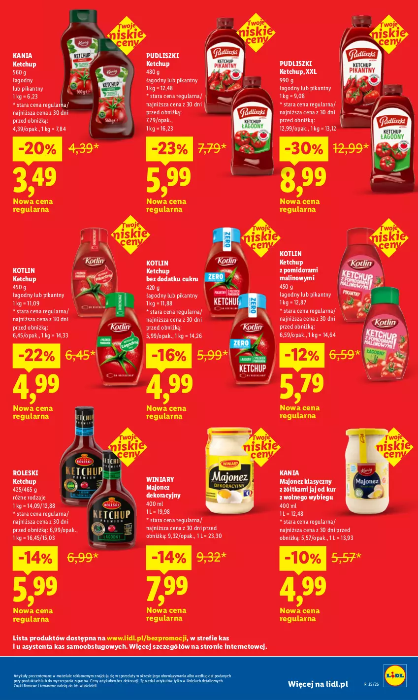 Gazetka promocyjna Lidl - Gazetka ważna od 24.08 do 26.08 - ważna 24.08 do 26.08.2026 - strona 31 - produkty: Ketchup, Kotlin, Majonez, Pudliszki, Winiary