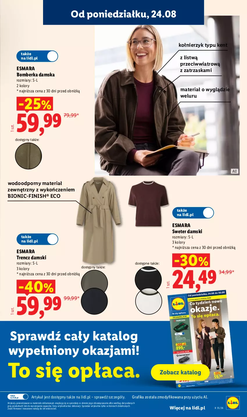 Gazetka promocyjna Lidl - Gazetka ważna od 24.08 do 26.08 - ważna 24.08 do 26.08.2026 - strona 33 - produkty: Finish, Gra, Grafika, Por, Sweter, Trencz