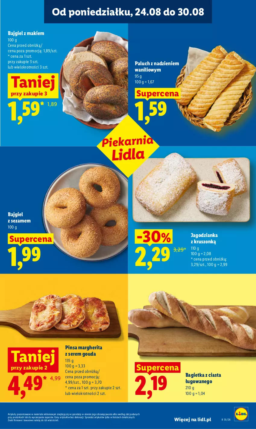 Gazetka promocyjna Lidl - Gazetka ważna od 24.08 do 26.08 - ważna 24.08 do 26.08.2026 - strona 43 - produkty: Bagietka, Gouda, Jagodzianka, Ser, Sezam