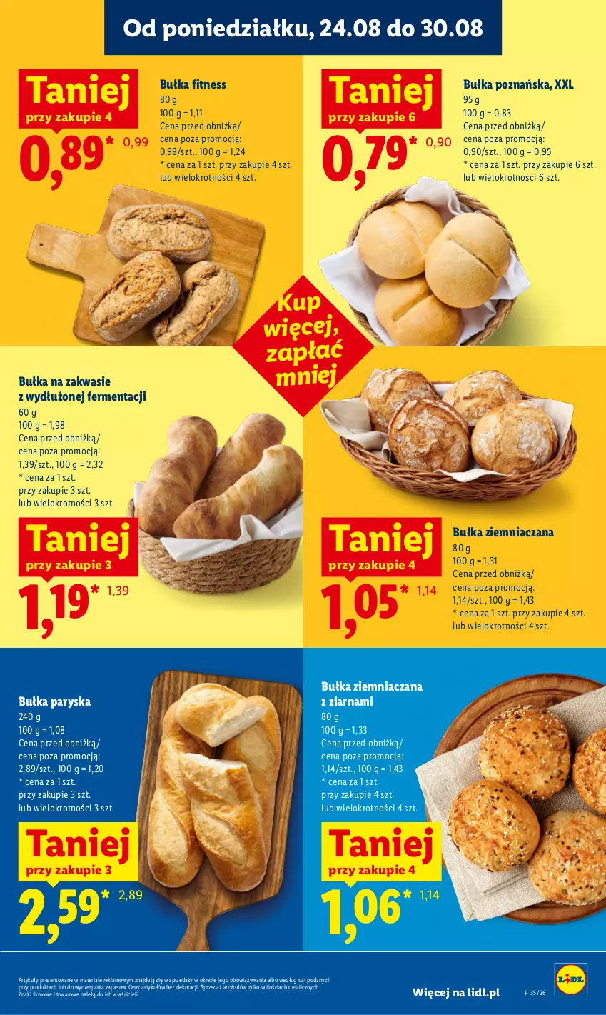 Gazetka promocyjna Lidl - Gazetka ważna od 24.08 do 26.08 - ważna 24.08 do 26.08.2026 - strona 45 - produkty: Bułka, Bułka fitness