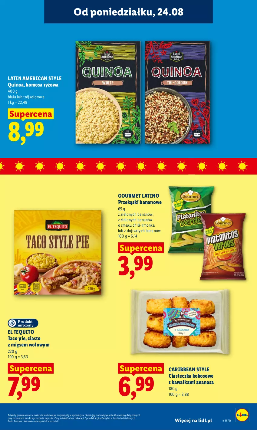 Gazetka promocyjna Lidl - Gazetka ważna od 24.08 do 26.08 - ważna 24.08 do 26.08.2026 - strona 65 - produkty: Ananas, Kawa, Kokos, Limonka, Quinoa, Ryż