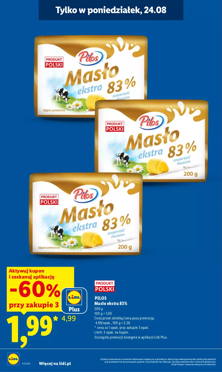 Gazetka promocyjna Lidl - Gazetka ważna od 24.08 do 26.08 - ważna 24.08 do 26.08.2026 - strona 8 - produkty: Masło, Pilos