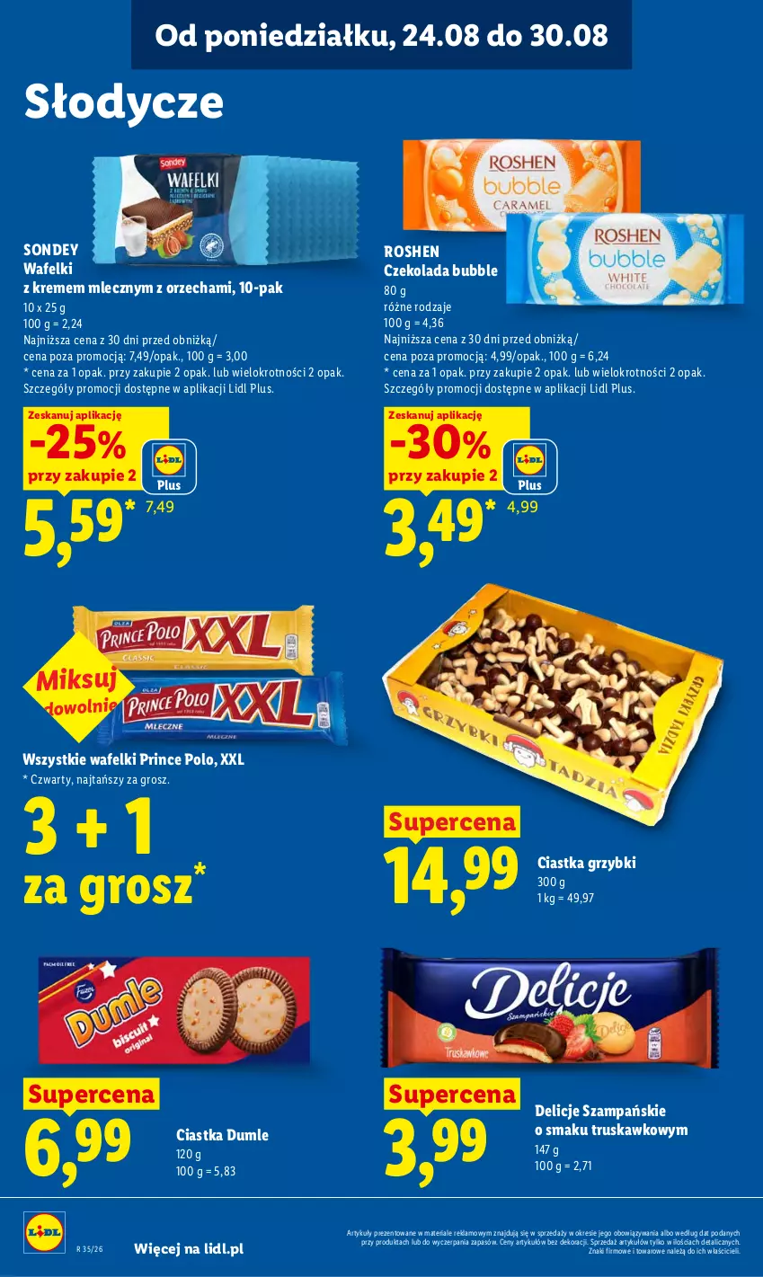 Gazetka promocyjna Lidl - Gazetka ważna od 24.08 do 26.08 - ważna 24.08 do 26.08.2026 - strona 82 - produkty: Ciastka, Czekolada, Delicje, Prince Polo