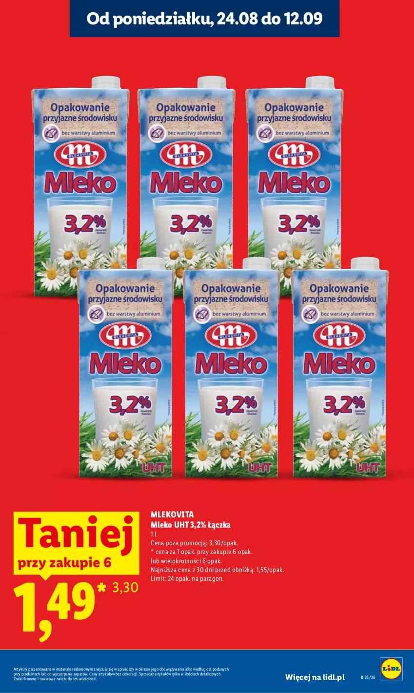 Gazetka promocyjna Lidl - Gazetka ważna od 24.08 do 26.08 - ważna 24.08 do 26.08.2026 - strona 9 - produkty: Mleko, Mlekovita