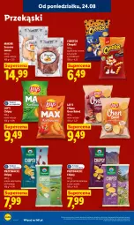 Gazetka promocyjna Lidl - Gazetka ważna od 24.08 do 26.08 - Gazetka - ważna od 26.08 do 26.08.2026 - strona 80 - produkty: Cheetos, Ser, Chipsy, Chrupki, Zapiekanka, Przysnacki, Owoce, Lay’s