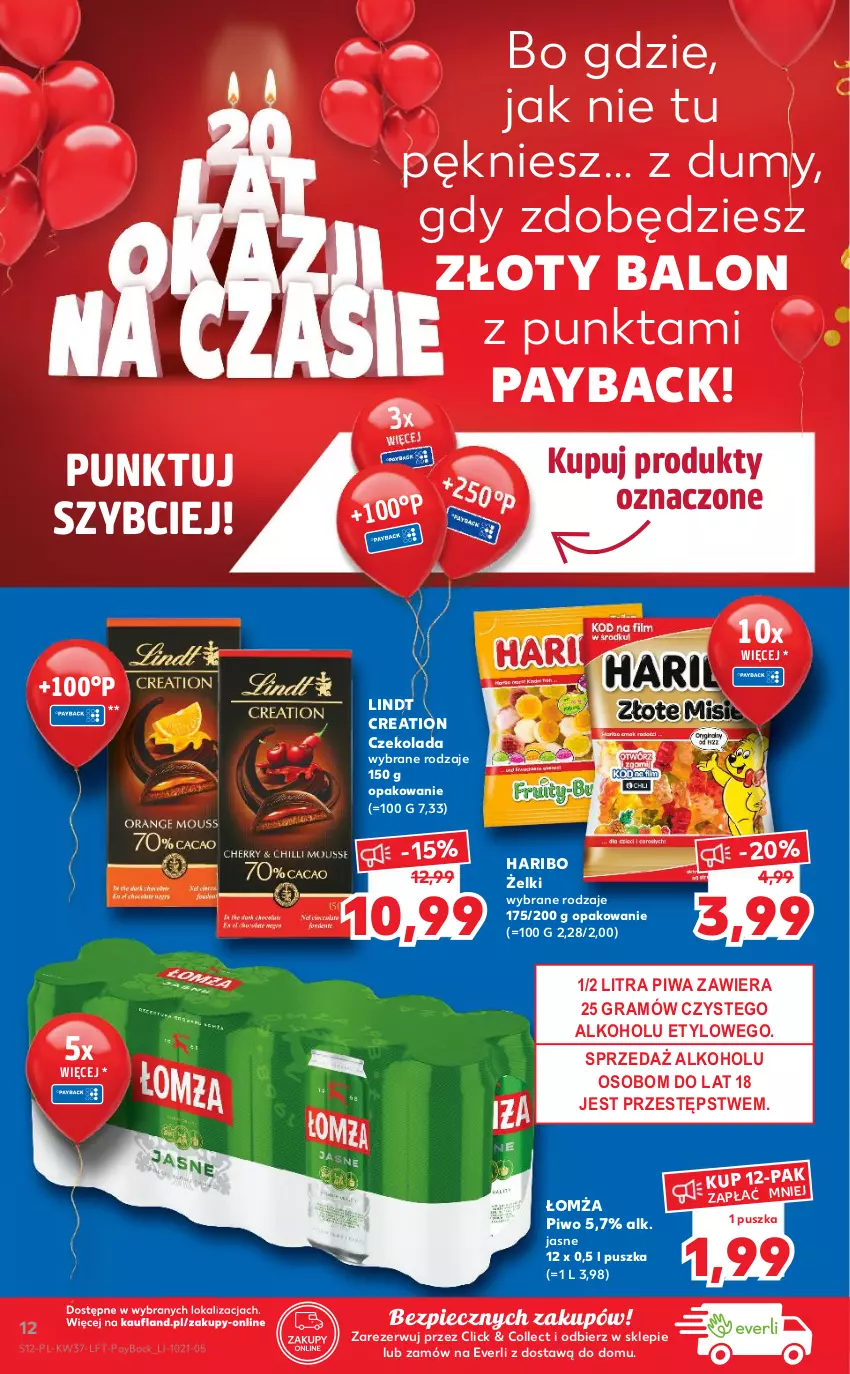 Gazetka promocyjna Kaufland - OFERTA TYGODNIA - ważna 16.09 do 22.09.2021 - strona 12 - produkty: Czekolada, Gra, Haribo, Lindt, Piec, Piwa, Piwo