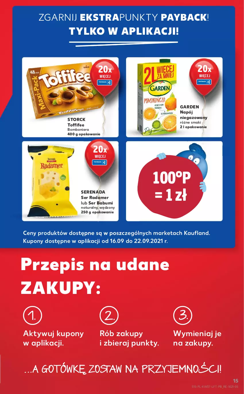 Gazetka promocyjna Kaufland - OFERTA TYGODNIA - ważna 16.09 do 22.09.2021 - strona 15 - produkty: Bomboniera, Napój, Napój niegazowany, Radamer, Ser, Toffifee