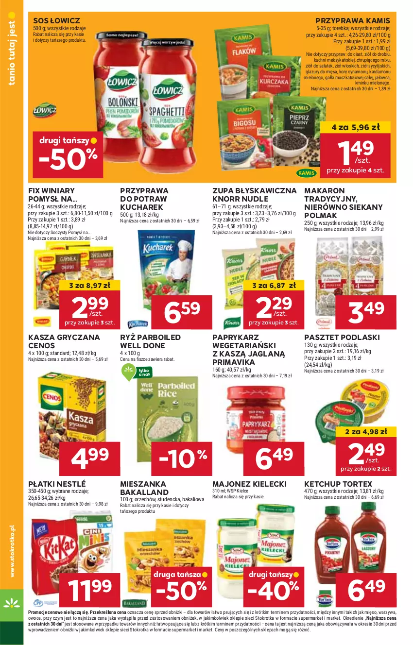 Gazetka promocyjna Stokrotka - Supermarket Opole/Radom - ważna 20.02 do 26.02.2025 - strona 28 - produkty: Bakalland, Cenos, Gry, HP, Kamis, Kasza, Kasza gryczana, Ketchup, Knorr, Kucharek, Majonez, Makaron, Nestlé, Olma, Papryka, Paprykarz, Pasztet, Podlaski, Prima, Primavika, Przyprawa do potraw, Ryż, Ryż parboiled, Sos, Winiary, Zupa