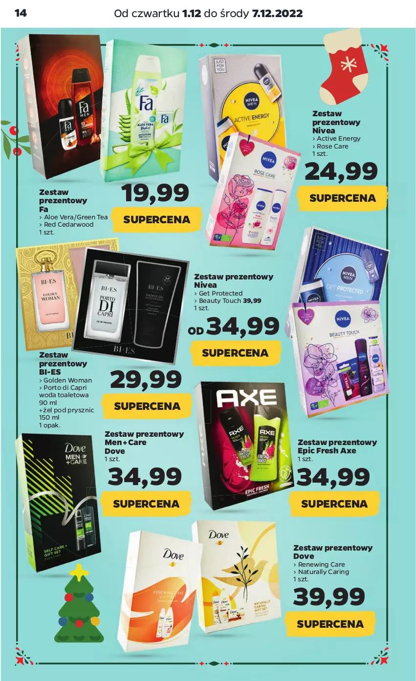 Gazetka promocyjna Netto - Artykuły spożywcze - ważna 01.12 do 07.12.2022 - strona 14 - produkty: Aloe vera, Dove, Fa, Nivea, Por, Woda, Woda toaletowa, Zestaw prezentowy