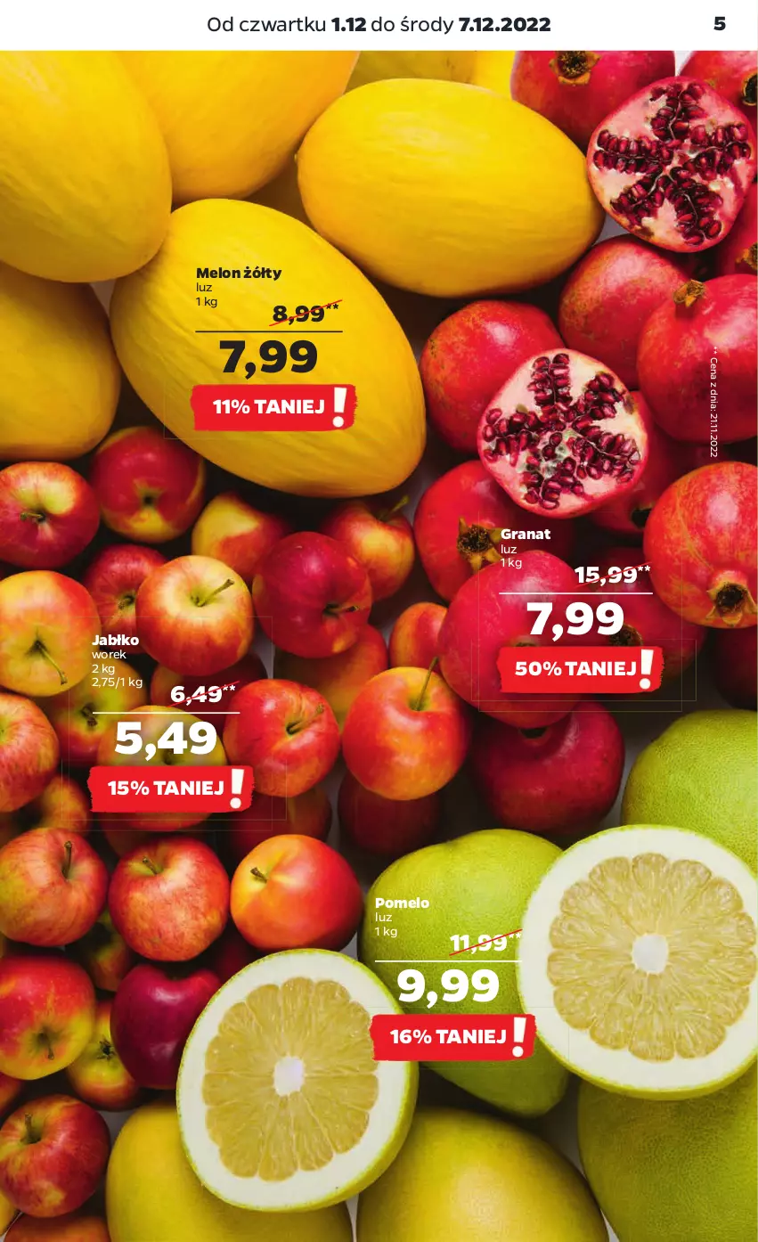 Gazetka promocyjna Netto - Artykuły spożywcze - ważna 01.12 do 07.12.2022 - strona 5 - produkty: Gra, Granat, Melon, Pomelo