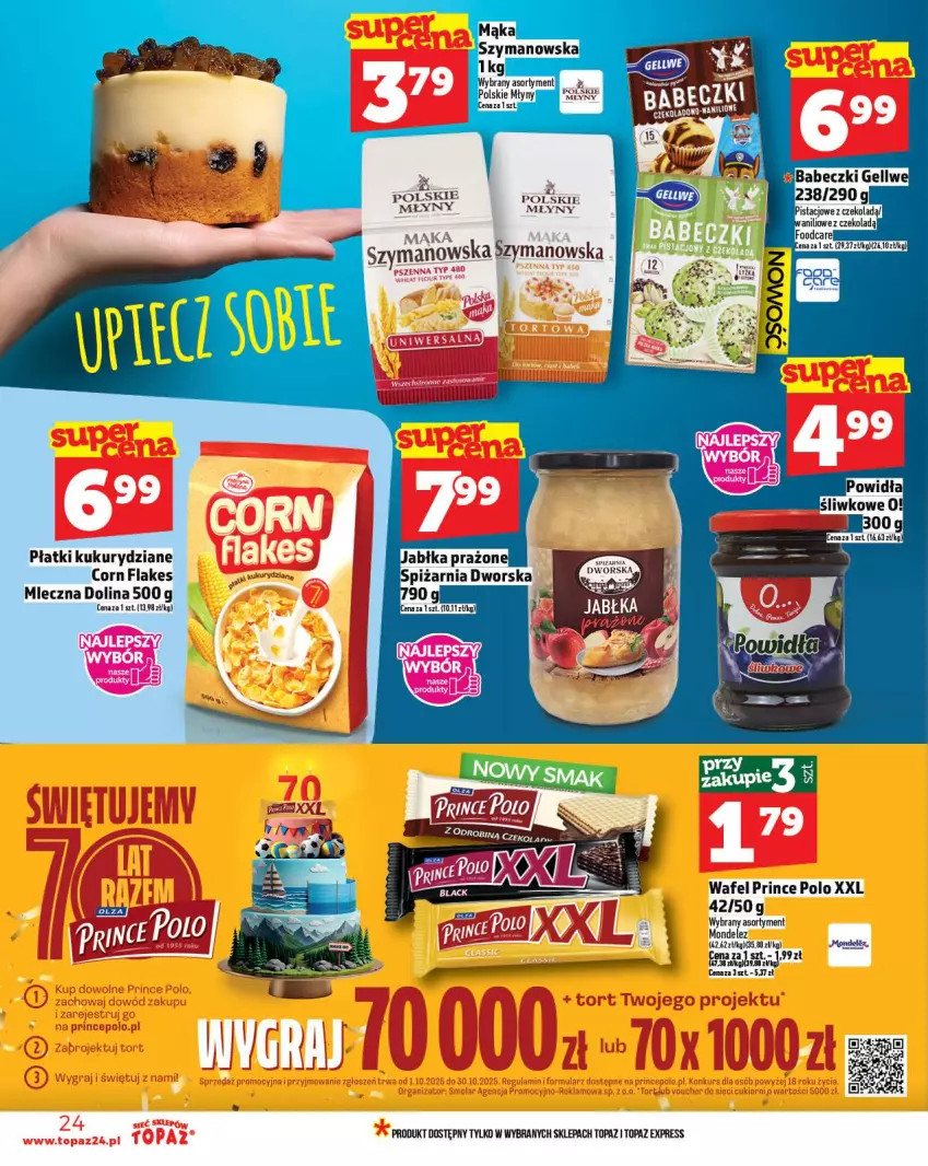 Gazetka promocyjna Topaz - Gazetka - ważna 16.10 do 22.10.2025 - strona 24 - produkty: Babeczki, Corn flakes, Polskie Młyny, Prince Polo, Top