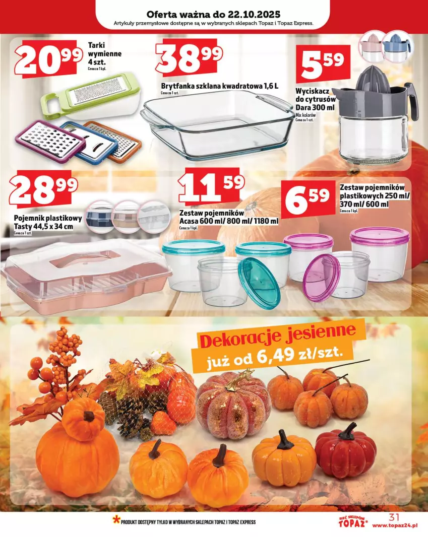 Gazetka promocyjna Topaz - Gazetka - ważna 16.10 do 22.10.2025 - strona 31 - produkty: Brytfanka, Fa, LANA, Pojemnik, Pojemnik plastikowy, Top