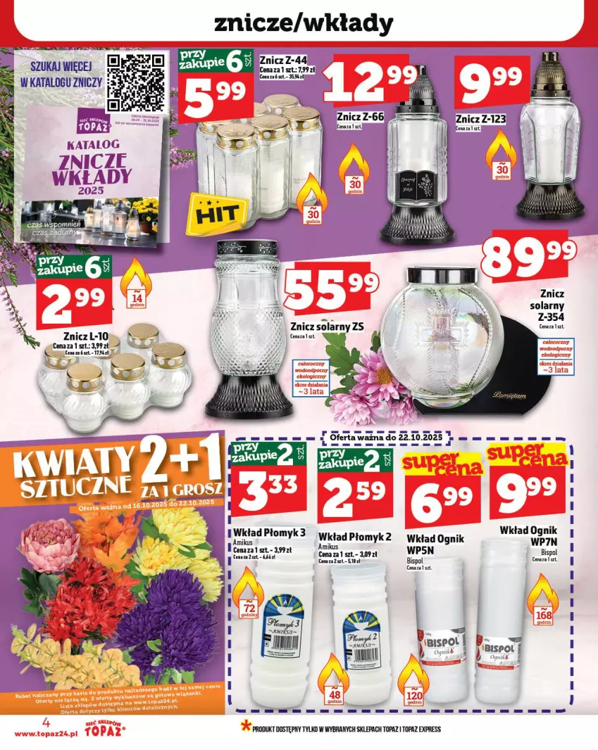 Gazetka promocyjna Topaz - Gazetka - ważna 16.10 do 22.10.2025 - strona 4 - produkty: K2, Top, Znicz