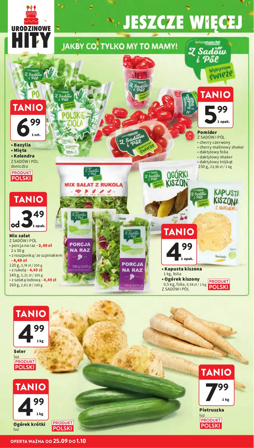Gazetka promocyjna Intermarche - Gazetka promocyjna - ważna 25.09 do 01.10.2025 - strona 18 - produkty: Bazyl, Bazylia, Kolendra, Ogórek, Pietruszka, Por, Sałat, Szpinak