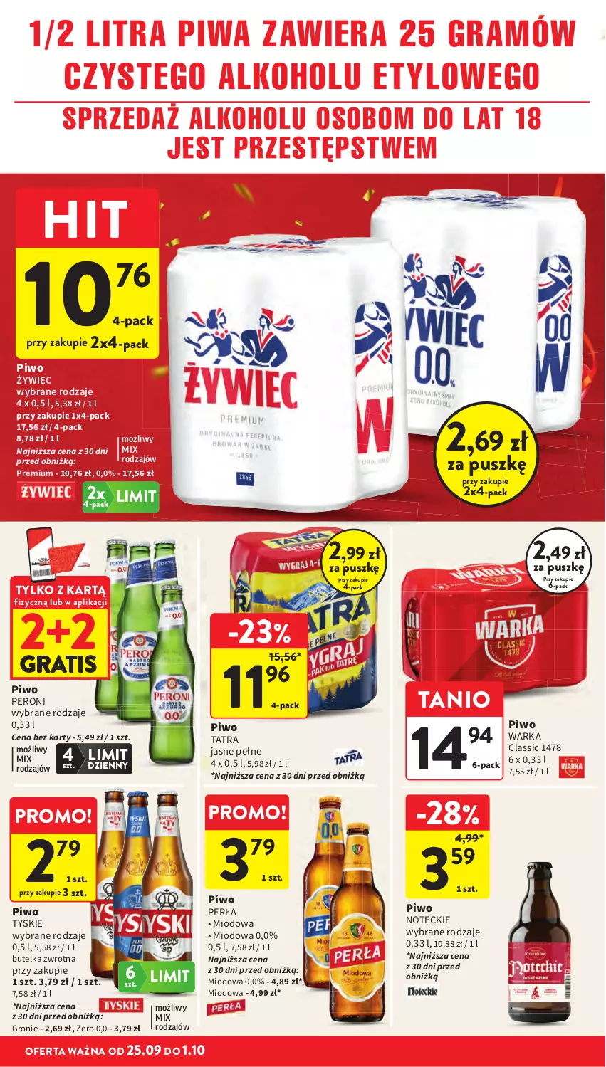 Gazetka promocyjna Intermarche - Gazetka promocyjna - ważna 25.09 do 01.10.2025 - strona 36 - produkty: Gra, Perła, Piwa, Piwo, Tatra, Tyskie, Warka