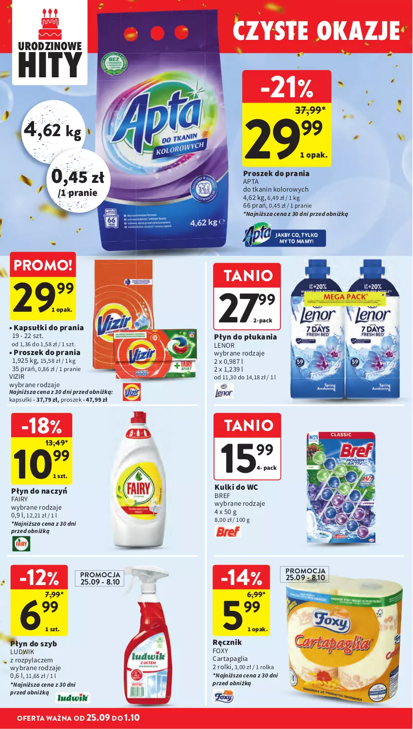 Gazetka promocyjna Intermarche - Gazetka promocyjna - ważna 25.09 do 01.10.2025 - strona 38 - produkty: Bref, Fa, Fairy, Foxy, Lenor, Ludwik, Proszek do prania, Rolki, Vizir