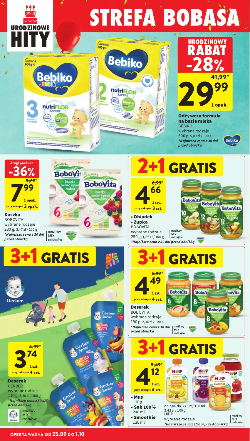 Gazetka promocyjna Intermarche - Gazetka promocyjna - ważna 25.09 do 01.10.2025 - strona 40 - produkty: Bebiko, BoboVita, Fa, Gerber, Gra, HiPP, Ser, Serek, Sok