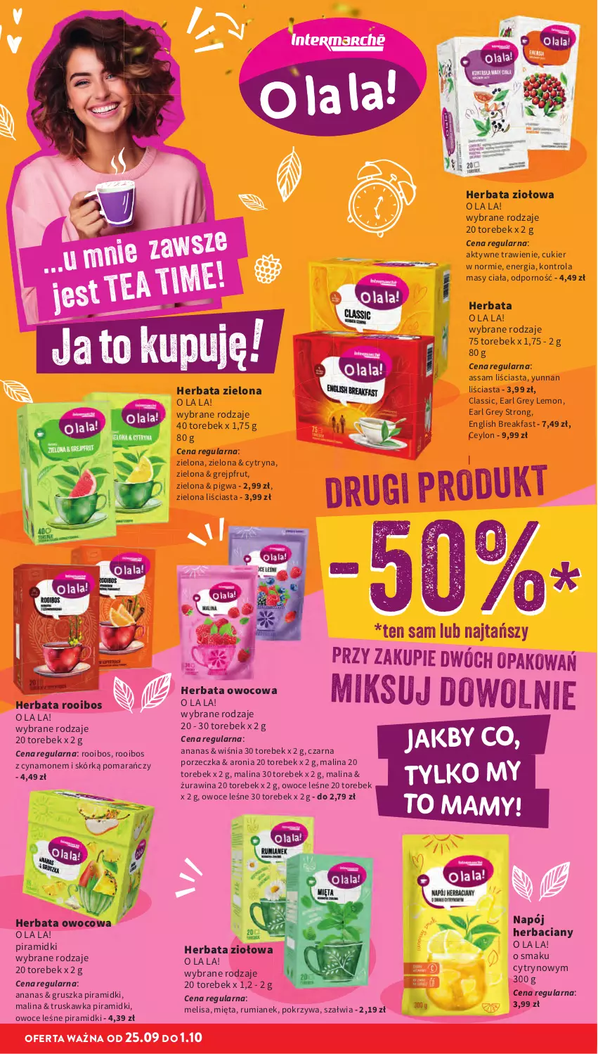 Gazetka promocyjna Intermarche - Gazetka promocyjna - ważna 25.09 do 01.10.2025 - strona 42 - produkty: Ananas, Aronia, Cukier, Earl Grey, Fa, Grejpfrut, Herbata, Mięta, Napój, Owoce, Por, Rum