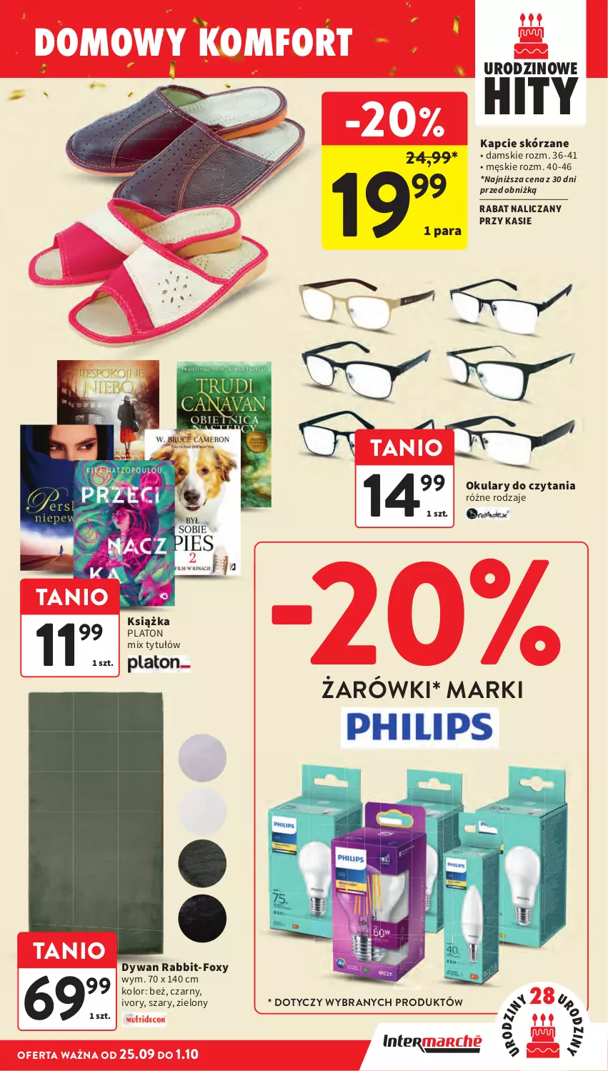 Gazetka promocyjna Intermarche - Gazetka promocyjna - ważna 25.09 do 01.10.2025 - strona 45 - produkty: Dywan, Foxy, Kapcie, Okulary do czytania